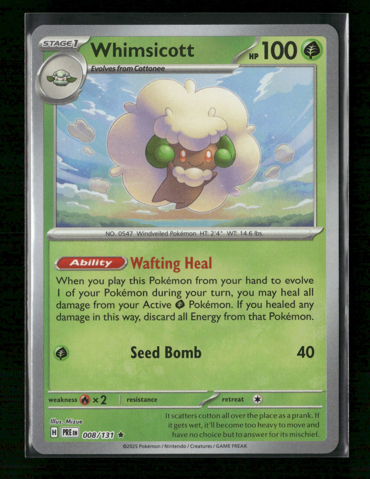 Whimsicott (Poke Ball Pattern) Rare SV: Prismatic Evolutions 008/131 NM
