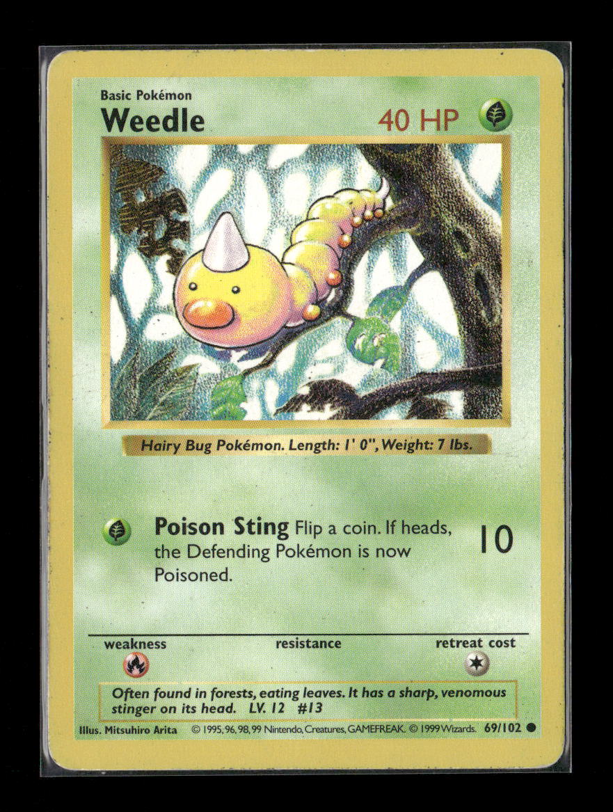 Weedle Common Base Set (Shadowless) 069/102 LP
