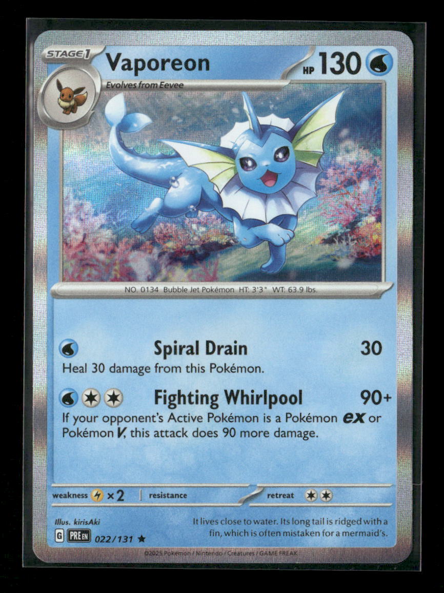 Vaporeon Rare SV: Prismatic Evolutions 022/131 NM