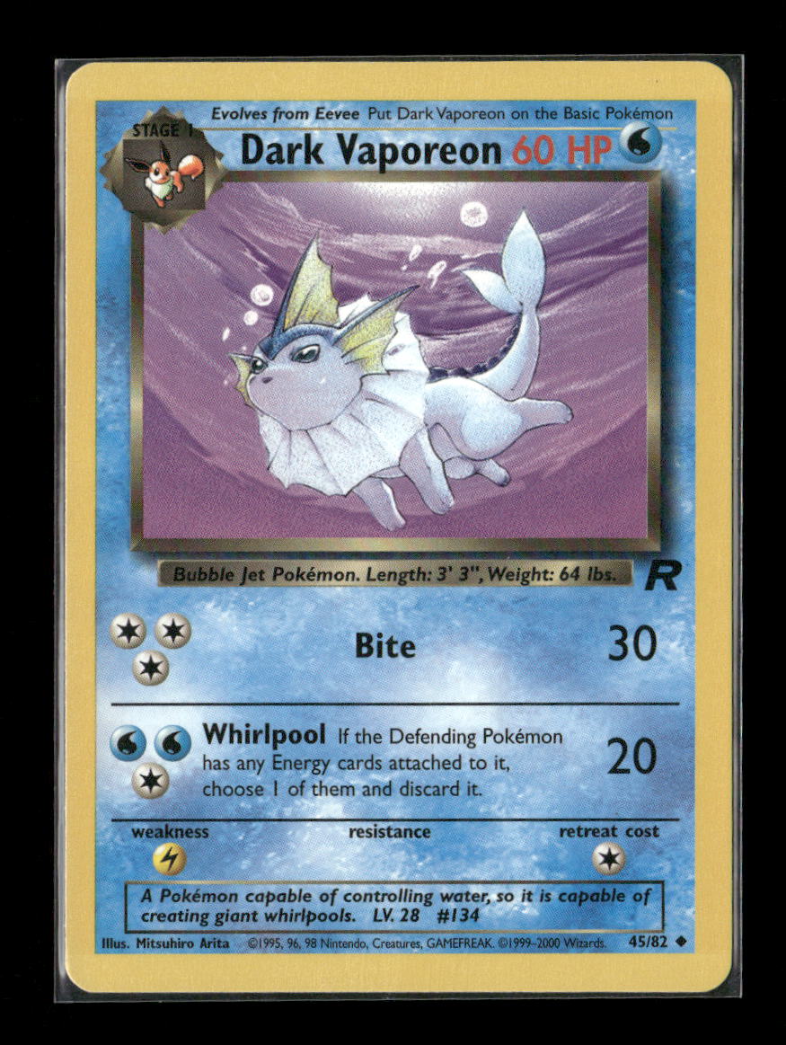 Dark Vaporeon Uncommon Team Rocket 45/82 LP