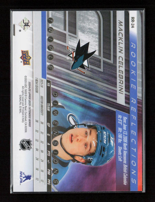 Macklin Celebrini 2024 Upper Deck Rookie Reflections RR-24 NM - Kang's Collectibles