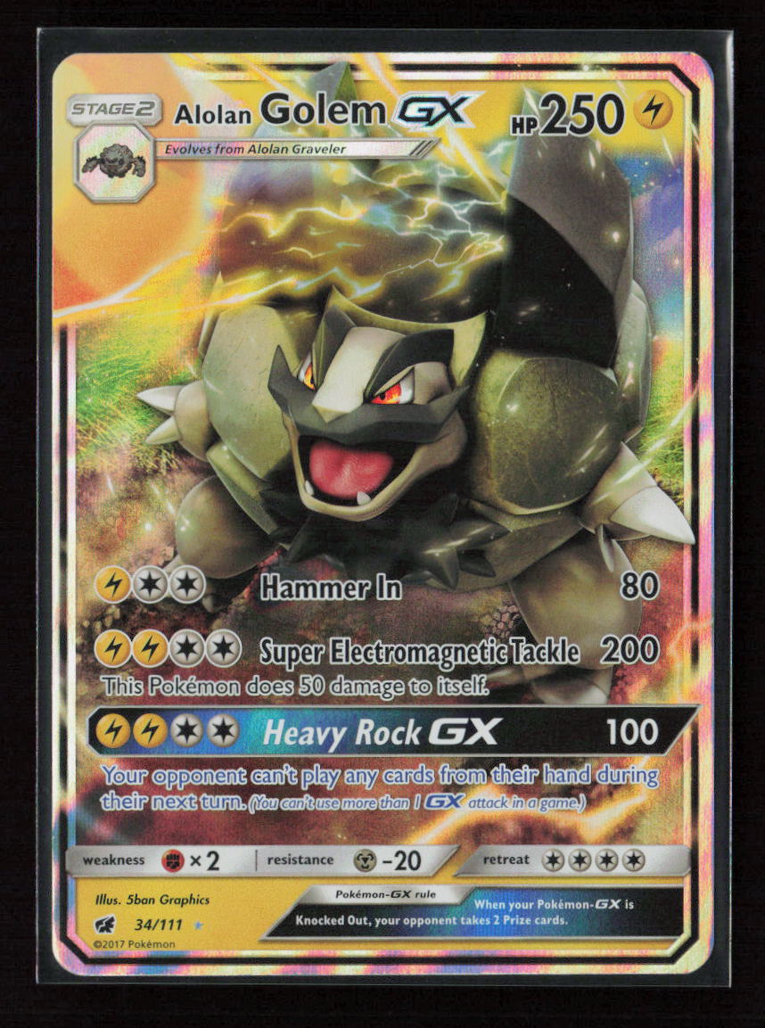 Alolan Golem GX Ultra Rare SM - Crimson Invasion 34/111 NM