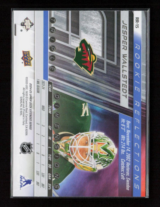 Jesper Wallstedt 2024 Upper Deck Rookie Reflections RR-15 NM - Kang's Collectibles