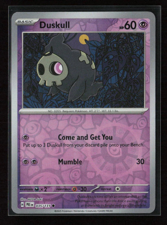 Duskull Common SV: Prismatic Evolutions 035/131 NM - Kang's Collectibles