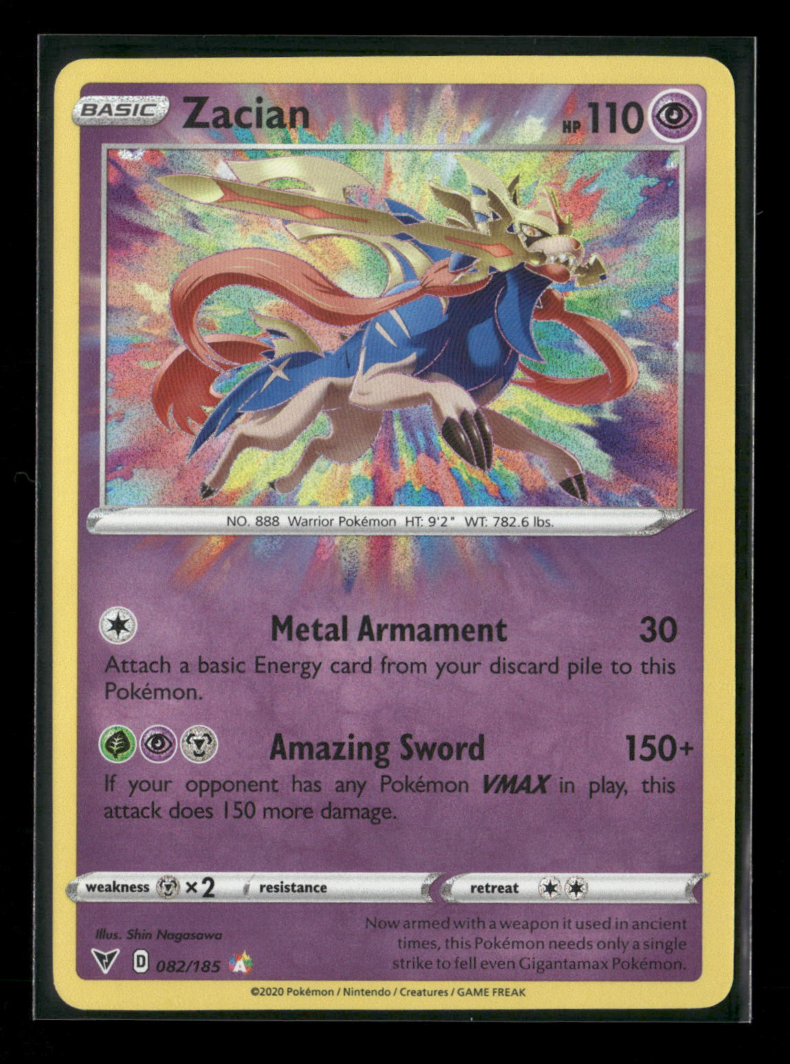 Zacian Amazing Rare SWSH04: Vivid Voltage 082/185 NM