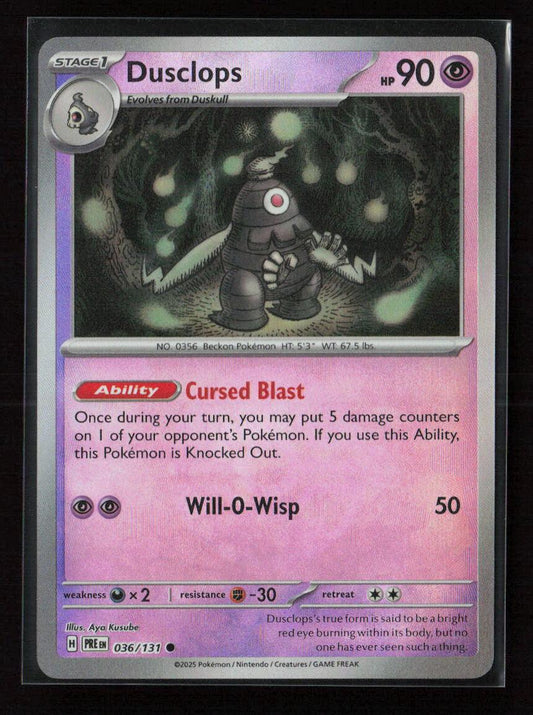 Dusclops (Poke Ball Pattern) Common SV: Prismatic Evolutions 036/131 NM - Kang's Collectibles