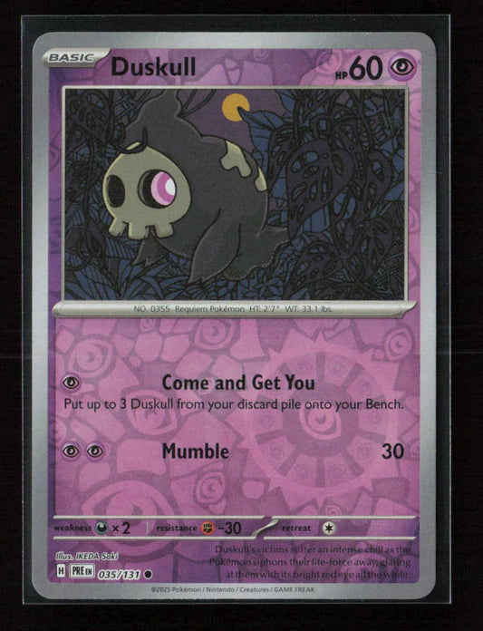 Duskull Common SV: Prismatic Evolutions 035/131 NM - Kang's Collectibles