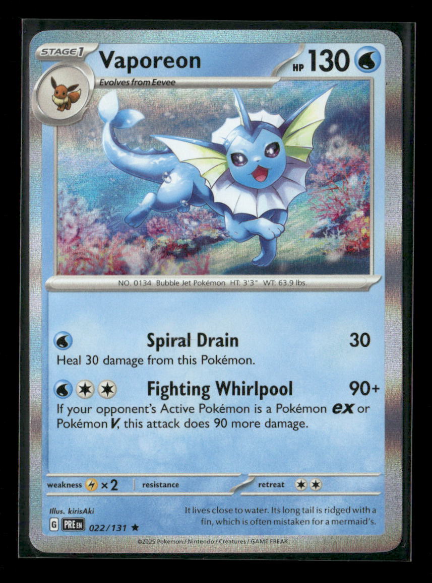 Vaporeon Rare SV: Prismatic Evolutions 022/131 NM