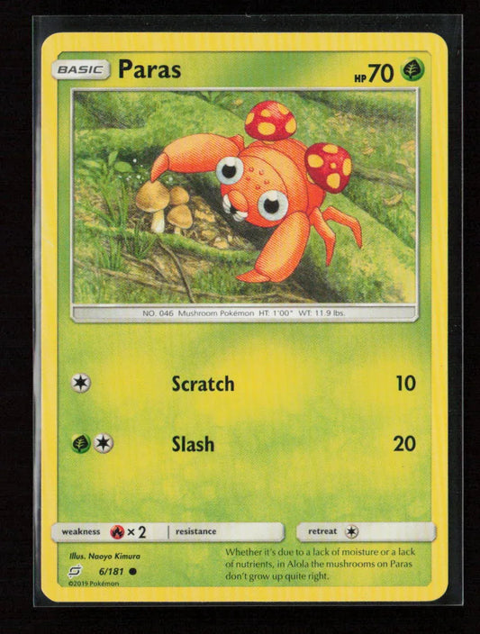 Paras Common SM - Team Up 6/181 MP - Kang's Collectibles