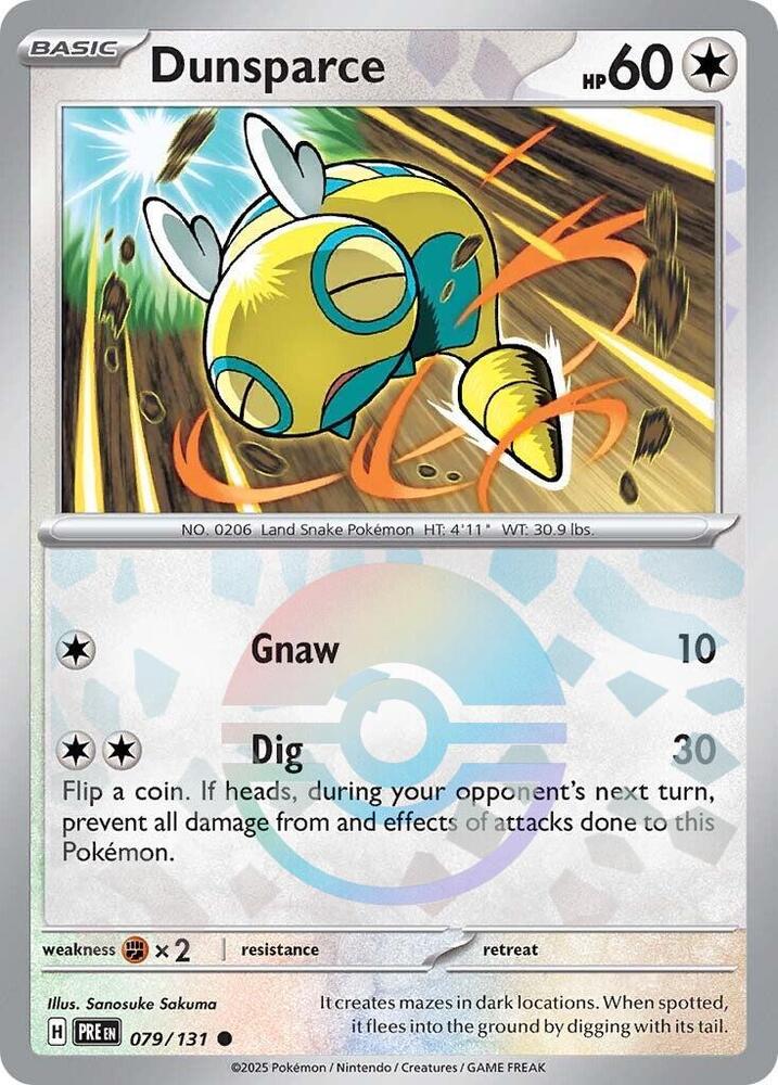 Dunsparce (Poke Ball Pattern) Common SV: Prismatic Evolutions 079/131 NM