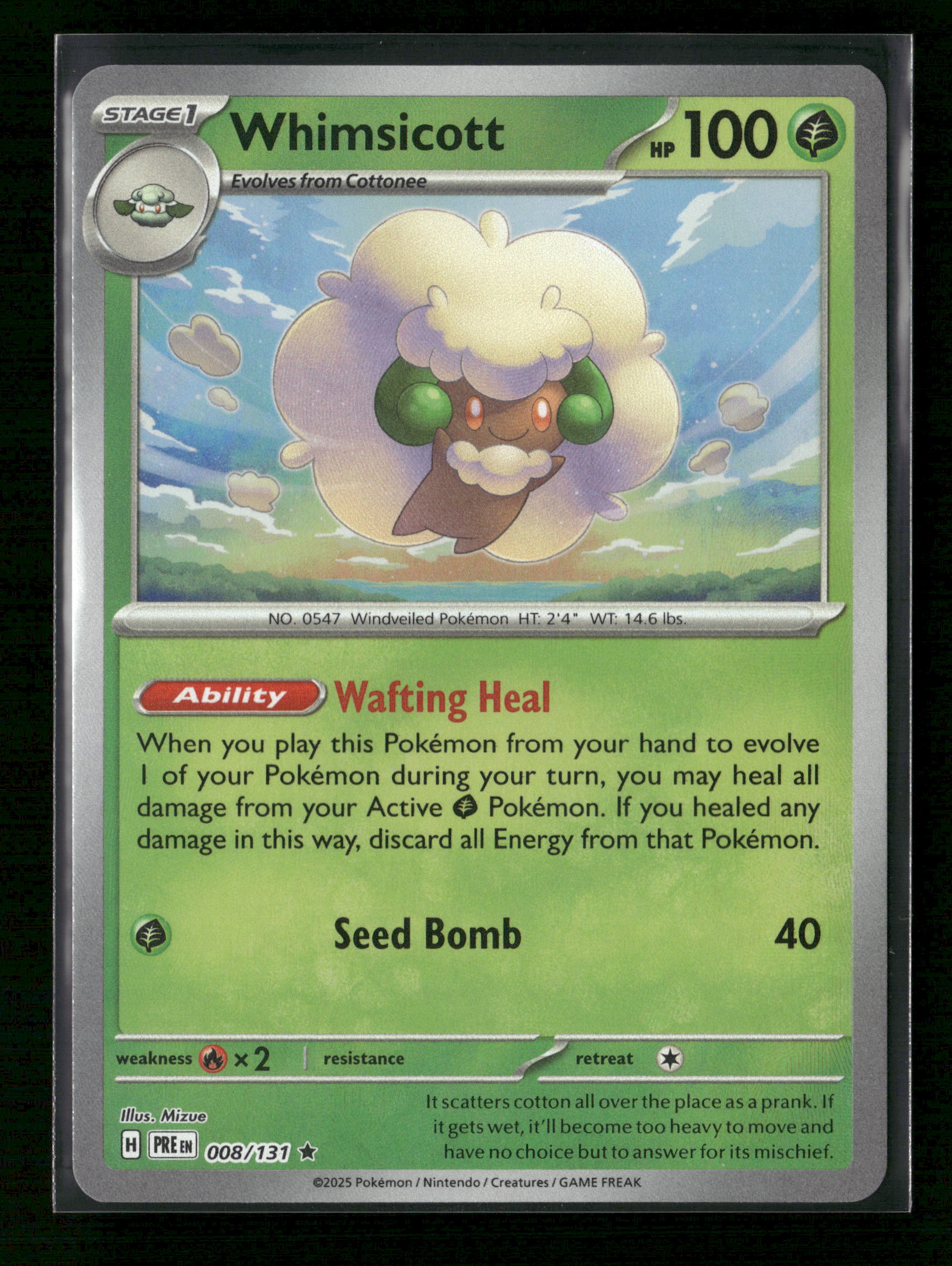 Whimsicott (Poke Ball Pattern) Rare SV: Prismatic Evolutions 008/131 NM