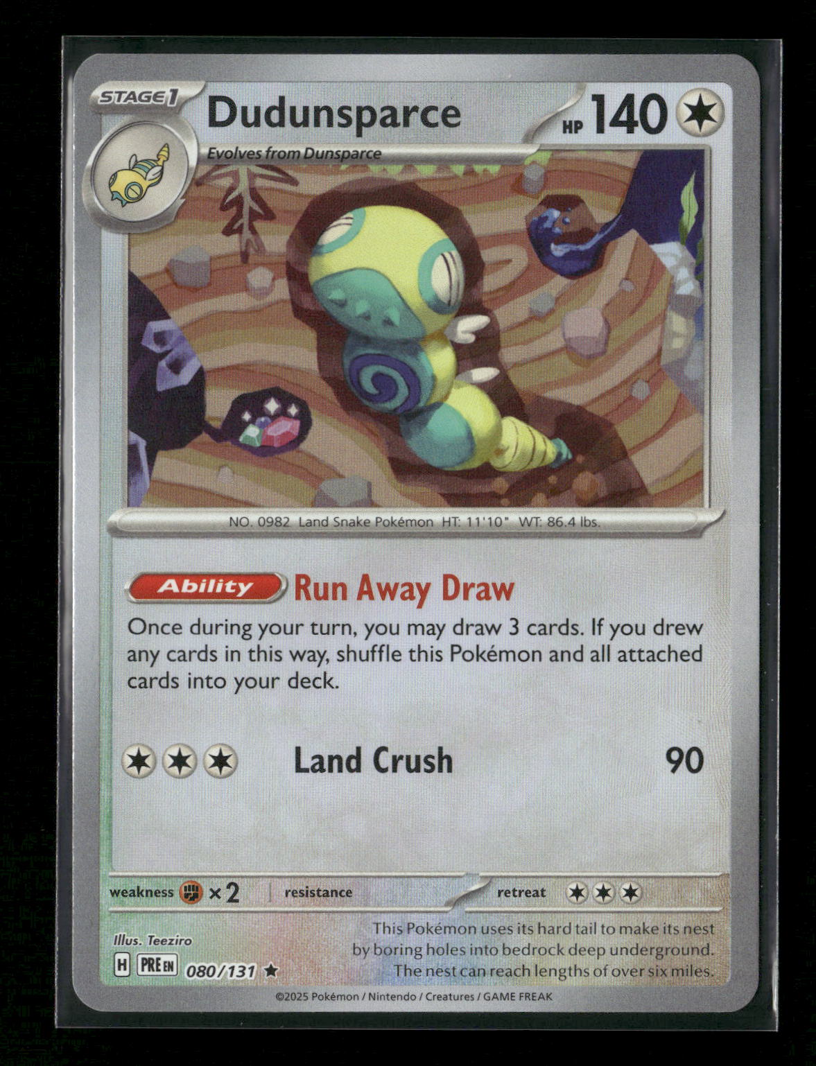 Dudunsparce (Poke Ball Pattern) Rare SV: Prismatic Evolutions 080/131 NM