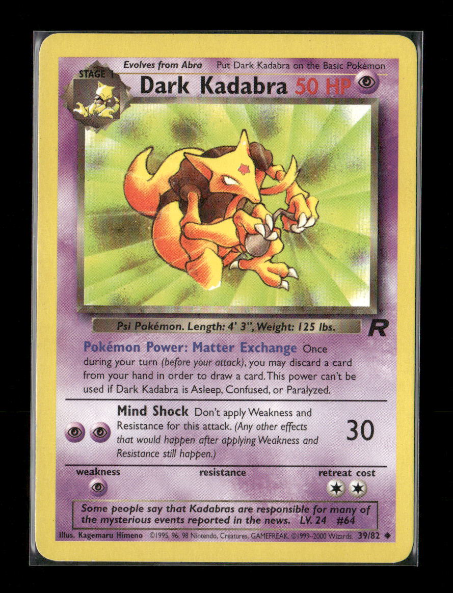 Dark Kadabra Uncommon Team Rocket 39/82 LP