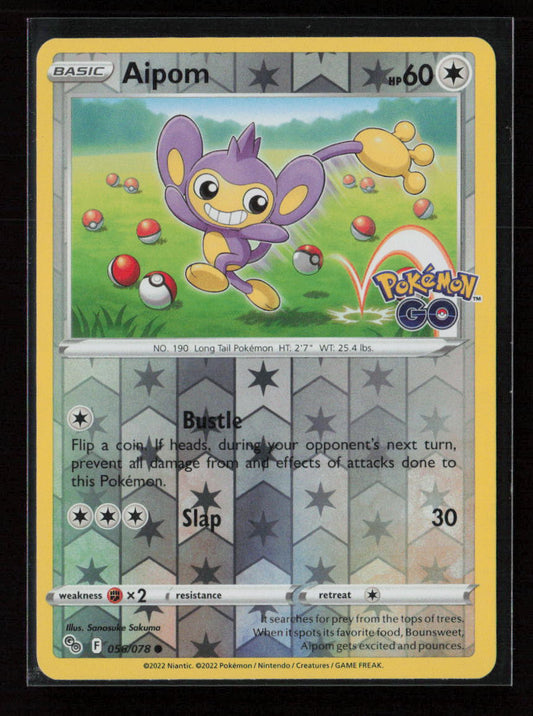 Aipom Common Pokemon GO 056/078 NM