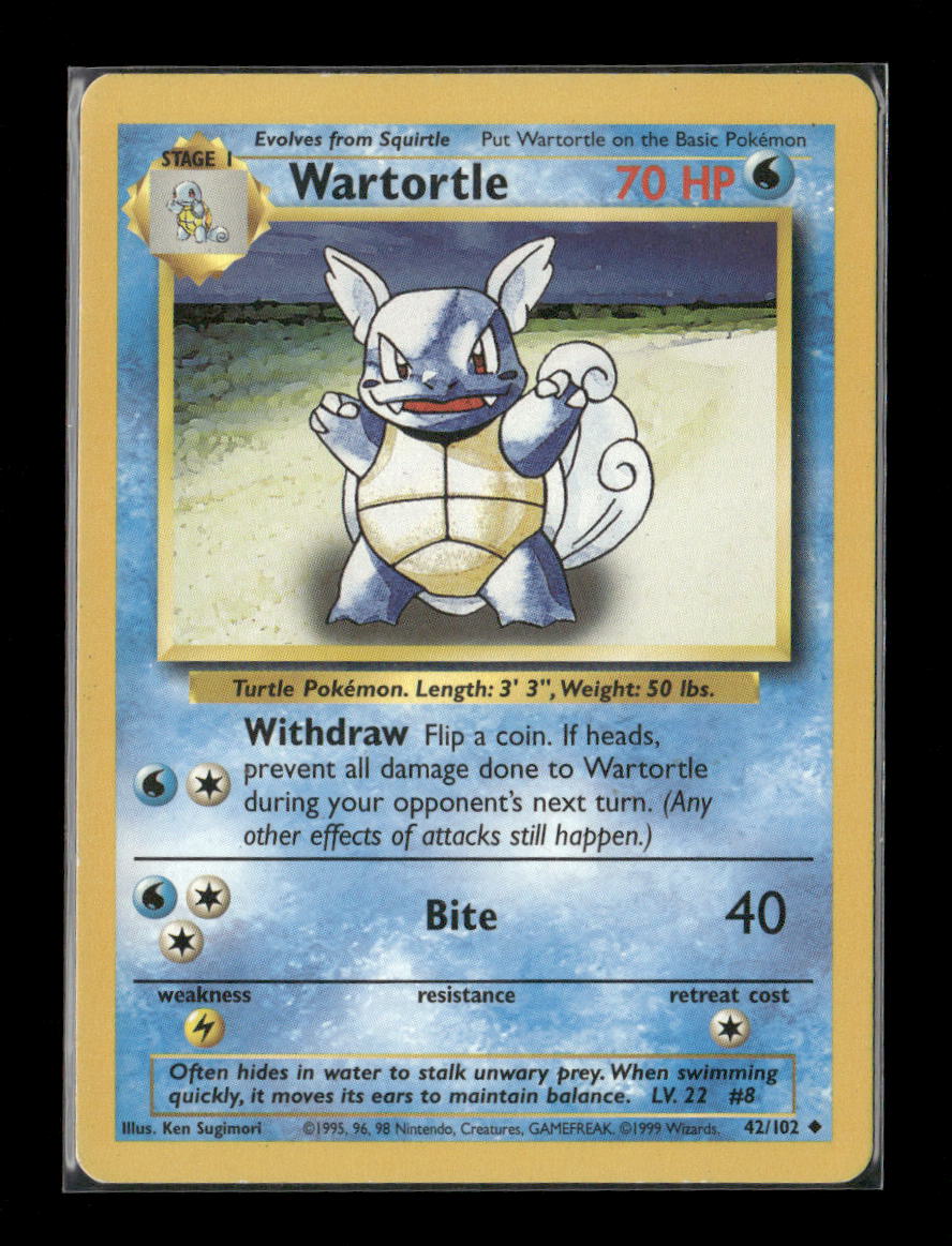 Wartortle Uncommon Base Set 042/102 LP