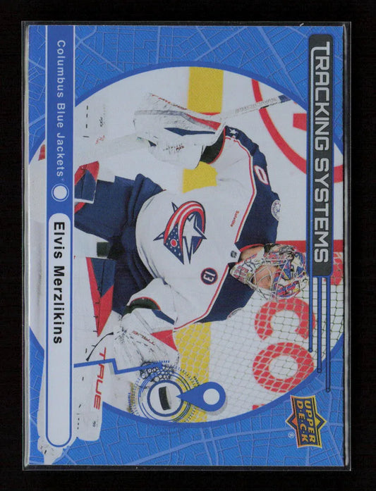 Elvis Merzlikins 2025 Upper Deck Tracking Systems TS-28 NM - Kang's Collectibles