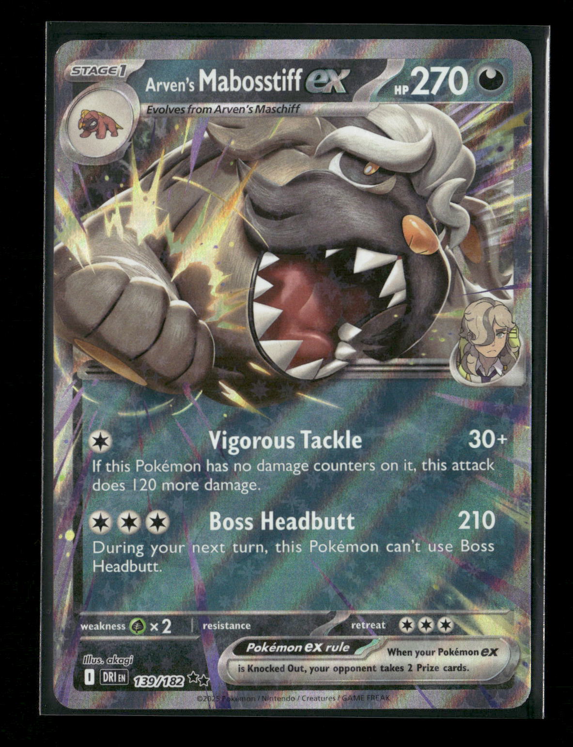 Arven's Mabosstiff ex - Double Rare SV10: Destined Rivals 139/182 NM