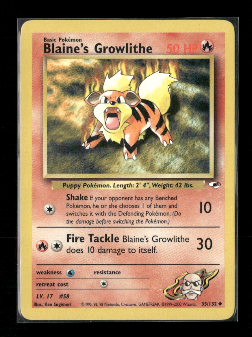 Blaine's Growlithe (35) Uncommon Gym Heroes 035/132 LP