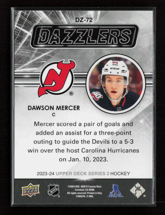 Dawson Mercer 2023 Upper Deck Dazzlers DZ-72 NM - Kang's Collectibles