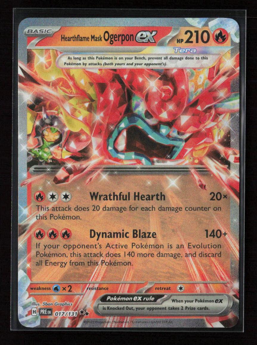 Hearthflame Mask Ogerpon ex - Double Rare SV: Prismatic Evolutions 017/131 NM - Kang's Collectibles