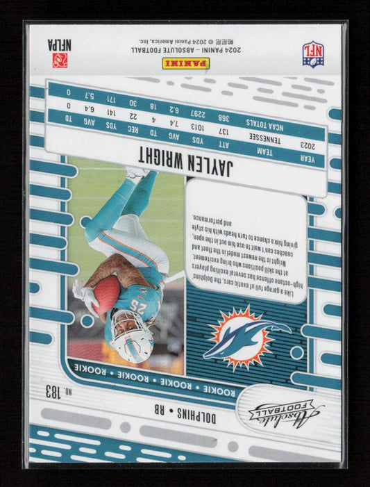 Jaylen Wright 2024 Panini Absolute 183 NM - Kang's Collectibles