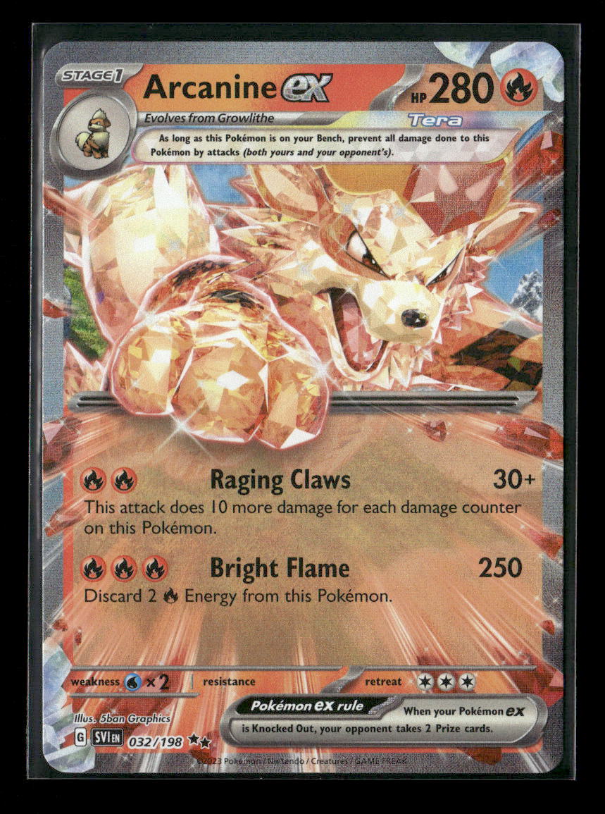 Arcanine ex Double Rare SV01: Scarlet & Violet Base Set 032/198 NM