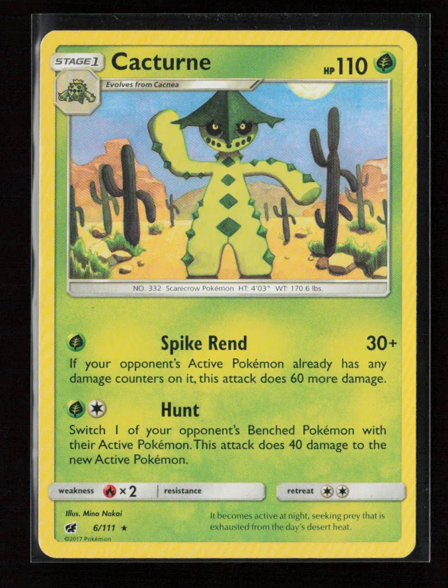 Cacturne Rare SM - Crimson Invasion 6/111 MP - Kang's Collectibles