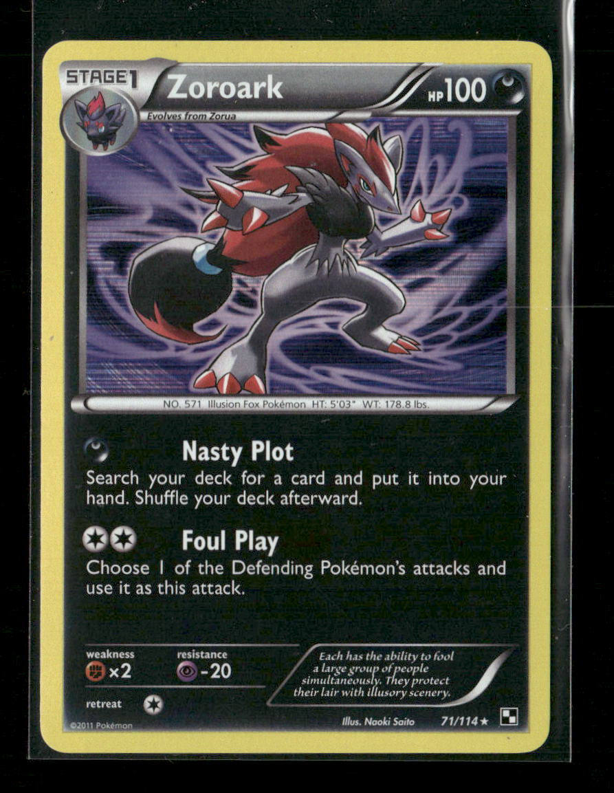Zoroark Holo Rare Black and White 71/114 LP