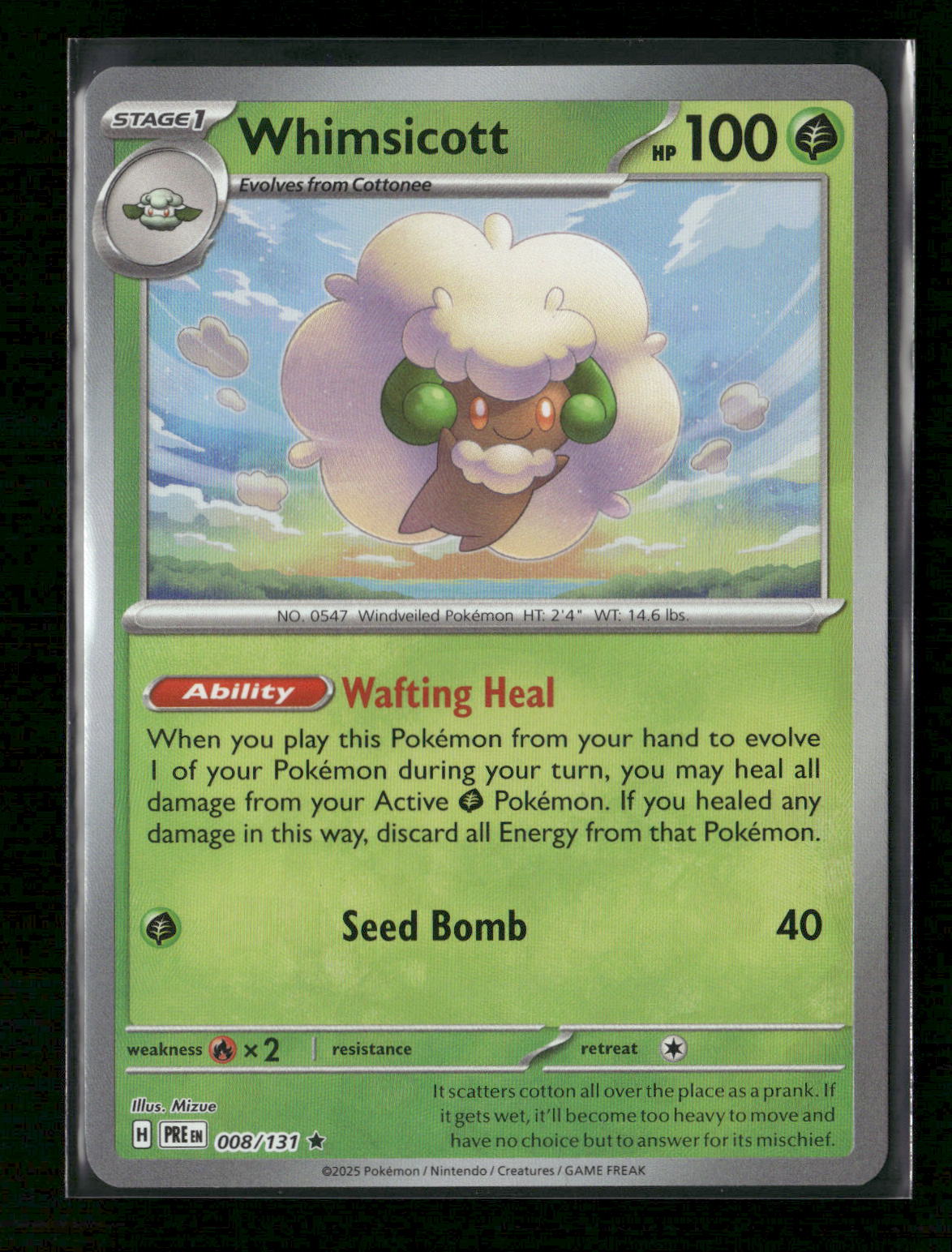 Whimsicott (Poke Ball Pattern) Rare SV: Prismatic Evolutions 008/131 NM