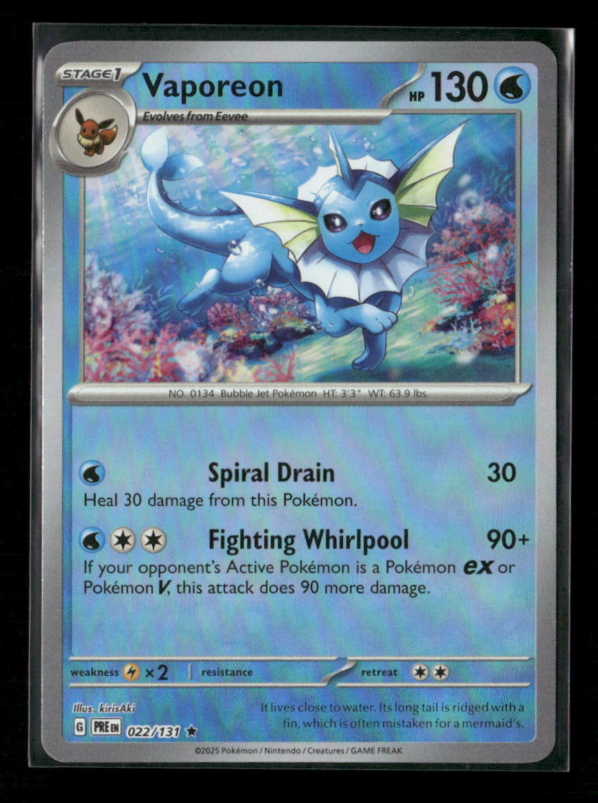 Vaporeon (Poke Ball Pattern) Rare SV: Prismatic Evolutions 022/131 NM