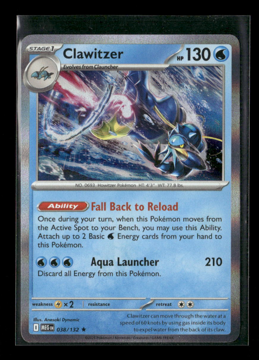 Clawitzer Rare ME01: Mega Evolution 038/132 NM