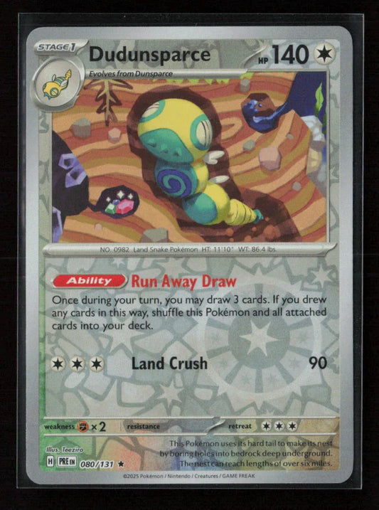 Dudunsparce Rare SV: Prismatic Evolutions 080/131 NM - Kang's Collectibles