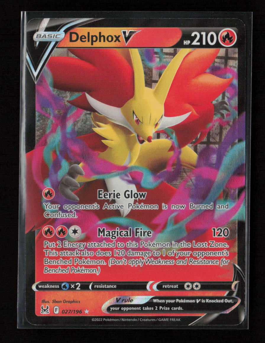 Delphox V Ultra Rare SWSH11: Lost Origin 027/196 NM