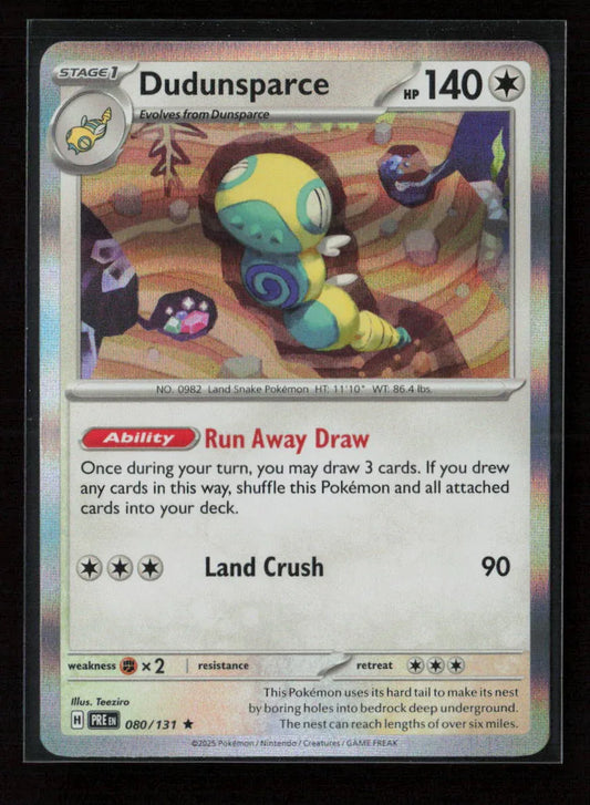 Dudunsparce Rare SV: Prismatic Evolutions 080/131 NM - Kang's Collectibles