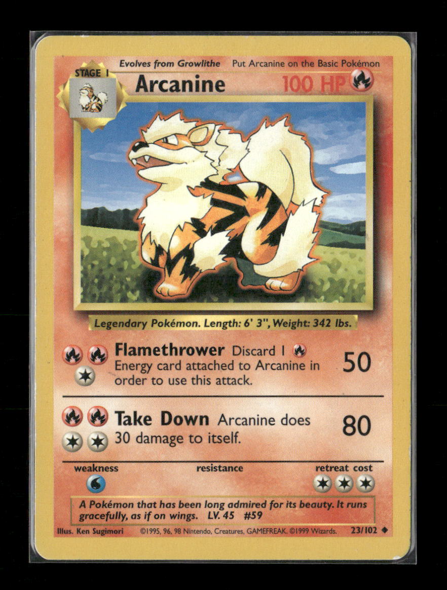 Arcanine Uncommon Base Set 2 033/130 LP