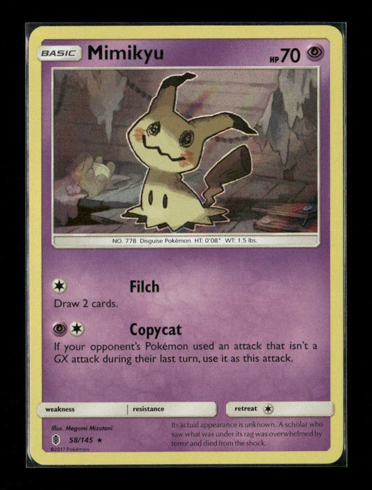Mimikyu Holo Rare SM - Guardians Rising 58/145 LP - Kang's Collectibles