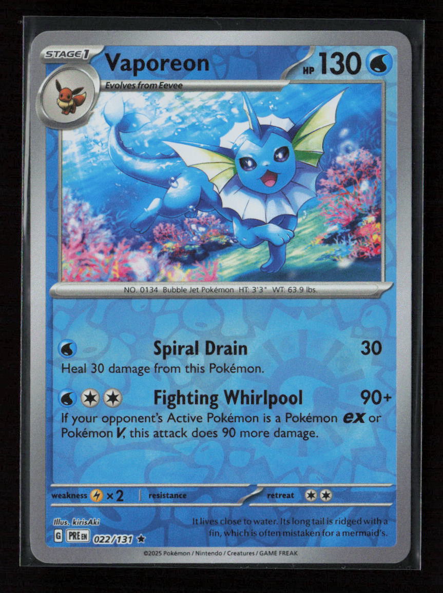 Vaporeon Rare SV: Prismatic Evolutions 022/131 NM