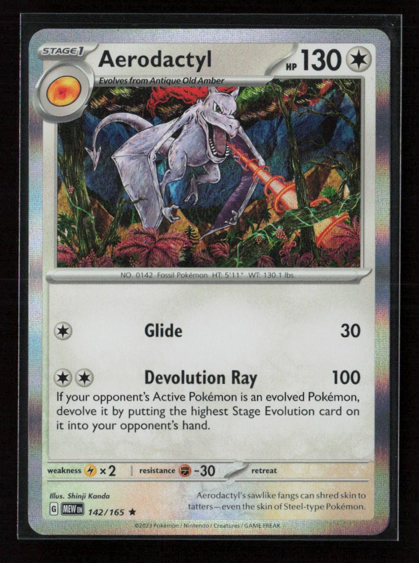 Aerodactyl Rare SV: Scarlet & Violet 151 142/165 NM - Kang's Collectibles